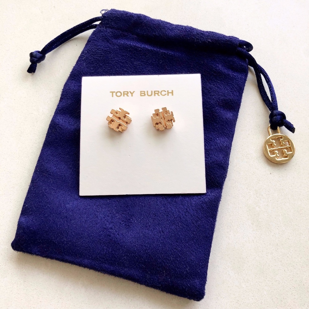 TORY BURCH T-Logo Studs NWT Rose Gold PERFECT GIFT